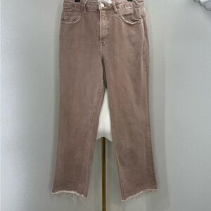 Lovervet by Vervet Cropped Raw Hem Jeans Brown 30/11 High Rise Stretch